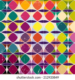 abstract geometric pattern background, retro/vintage style, with circle/oval