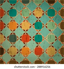 abstract geometric pattern background, retro/vintage style, with circle/oval