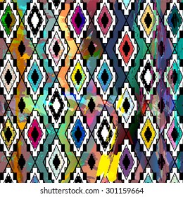 abstract geometric pattern background, retro/vintage style, grungy