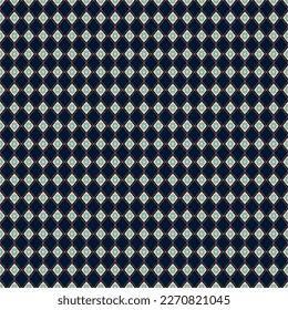 Abstract geometric pattern background with rhombus shapes texture. Blue and gold seamless grid lines. Simple geometry minimalistic pattern