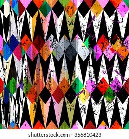 abstract geometric pattern background, with squares, triangles, strokes and splashes