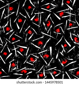 abstract geometric pattern background, with strokes, splashes and dots, seamless pattern