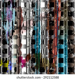 abstract geometric pattern background, with strokes, splashes and squares