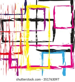 abstract geometric pattern background, with strokes, splashes and squares