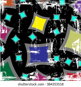 abstract geometric pattern background, with strokes, splashes and squares, scratches