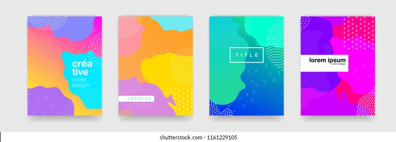 Abstract geometric pattern background texture for poster cover design. Minimal color gradient banner template. Modern vector wave shape for brichure