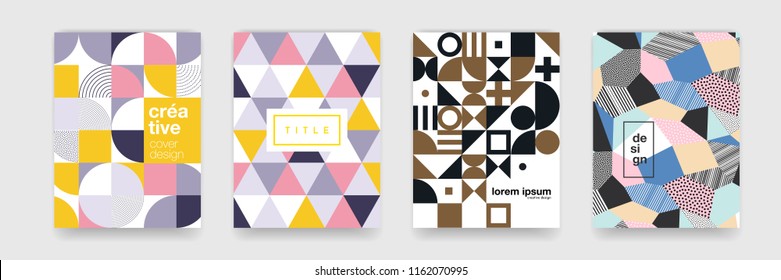 Abstract geometric pattern background texture for poster cover design. Minimal color vector banner template with circles, square Abstract geometric pattern background texture for poster cover design. Minimal color vector banner template with circles, square
