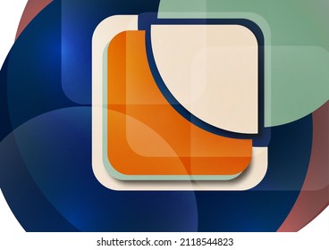 Abstract geometric pattern background texture for poster cover design. Minimal color vector banner template with circles and squares. Vector illustration.