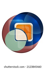 Abstract geometric pattern background texture for poster cover design. Minimal color vector banner template with circles and squares. Vector illustration.