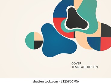 Abstract geometric pattern background texture for poster cover design. Minimal color vector banner template with circles and smooth shapes. Vector illustration.