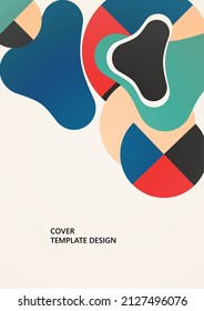 Abstract geometric pattern background texture for poster cover design. Minimal color vector banner template with circles and smooth shapes. Vector illustration.