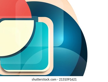 Abstract geometric pattern background texture for poster cover design. Minimal color vector banner template with circles and squares. Vector illustration.