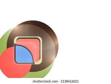 Abstract geometric pattern background texture for poster cover design. Minimal color vector banner template with circles and squares. Vector illustration.