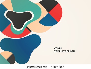 Abstract geometric pattern background texture for poster cover design. Minimal color vector banner template with circles and smooth shapes. Vector illustration.