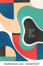 Abstract geometric pattern background texture for poster cover design. Minimal color vector banner template with circles and smooth shapes. Vector illustration.