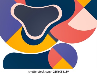 Abstract geometric pattern background texture for poster cover design. Minimal color vector banner template with circles and smooth shapes. Vector illustration.