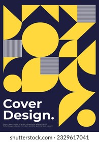 Abstract Geometric Pattern Background, Vector Circle, Triangle And Square Lines Color Art Design.