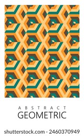 Abstract geometric pattern background, geometric vector seamless pattern with parallelogram shapes in vintage colors