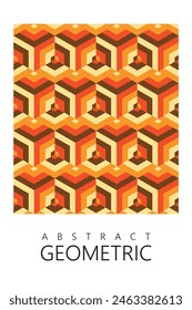 Abstract geometric pattern background, geometric vector seamless pattern with parallelogram shapes in vintage colors