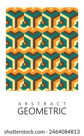 Abstract geometric pattern background, geometric vector seamless pattern with parallelogram shapes in vintage colors