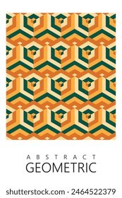 Abstract geometric pattern background, geometric vector seamless pattern with parallelogram shapes in vintage colors