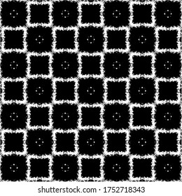 Abstract geometric pattern, background. White rectangles over black background. Vector illustration