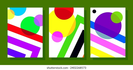 abstract geometric pattern backgrounds. trendy contemporary shapes. colorful poster and memphis designs