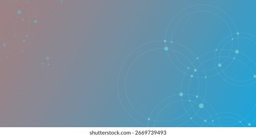 Abstract geometric pattern for banner flyer design social media status featuring interconnected art. Abstract connecting dots and circles. Abstract vector illustration with overlapping circles, dots.