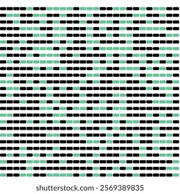 Abstract Geometric Pattern: Black and Aqua Green Rectangular Mosaic