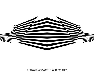 Abstract Geometric Pattern Of Black Broken Lines On A White Background. Trendy Vector Background