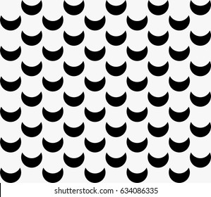 Abstract geometric pattern with black crescent moons