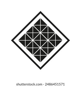 Abstract geometric pattern. Black diamond shape. Triangular elements. Vector illustration.