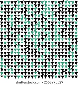 Abstract Geometric Pattern: Black and Green Rectangle Mosaic