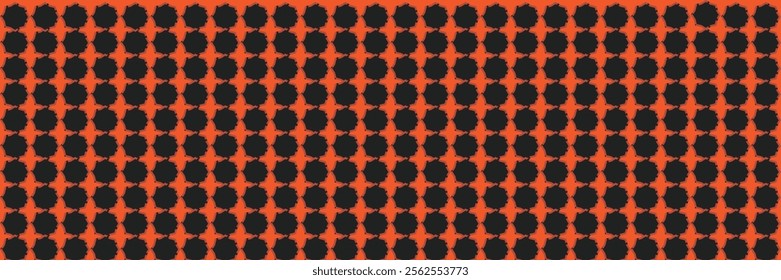 Abstract Geometric Pattern: Black and Orange Interlocking Shapes