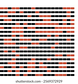Abstract Geometric Pattern: Black, Orange, and White Repeating Design