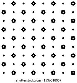 Abstract geometric pattern black squares and circles.