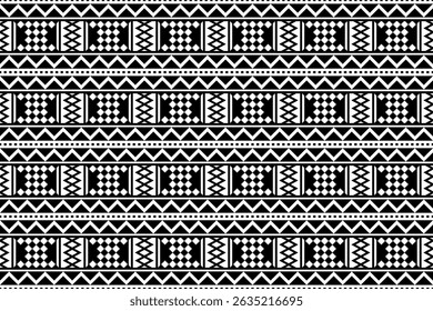 Abstract geometric pattern in black and white squares and triangle shape, Abstract seamless in a monochrome scheme. horizontal layout design template.