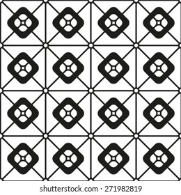 Abstract geometric pattern. Black and white texture. A seamless vector background.