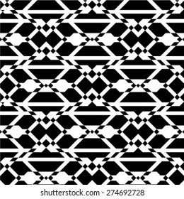 Abstract geometric pattern. Black and white texture. A seamless vector background.