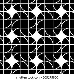 Abstract geometric pattern. Black and white texture. A seamless vector background.