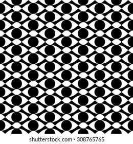 Abstract geometric pattern. Black and white texture. A seamless vector background.