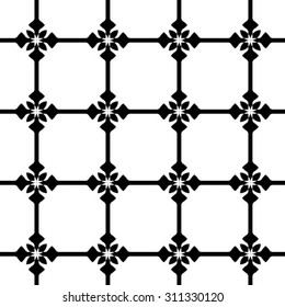 Abstract geometric pattern. Black and white texture. A seamless vector background.
