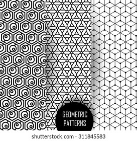 Abstract geometric pattern. Black and white texture.