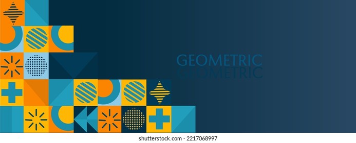 Abstract geometric pattern blank banner design in retro style. elegant and modern mosaic design.
