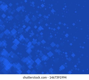 Abstract geometric pattern with blue rhombuses. Black and white vector illustration. 
