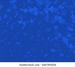 Abstract geometric pattern with blue rhombuses. Black and white vector illustration. 
