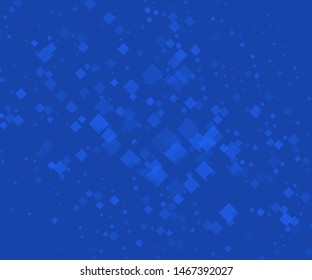Abstract geometric pattern with blue rhombuses. Black and white vector illustration. 