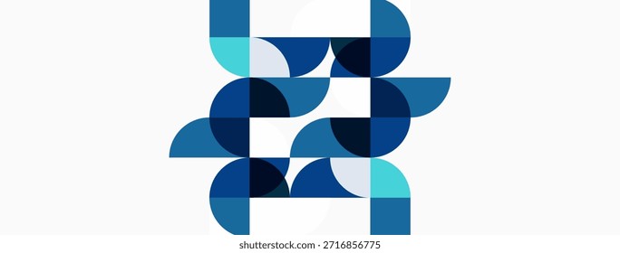 Abstractas patrón geométrico. Los tonos azules crean complejas Formas entrelazadas, que se asemejan al follaje estilizado o a la red. Diseño limpio, estética moderna.
