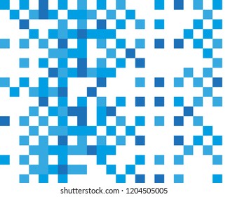 Abstract geometric pattern with blue squares. Design element for web banners, posters, cards, wallpapers, backdrops, panels Black and white color Vector illustration