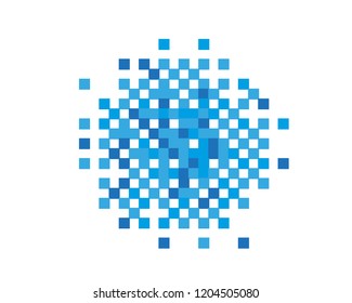 Abstract geometric pattern with blue squares. Design element for web banners, posters, cards, wallpapers, backdrops, panels Black and white color Vector illustration